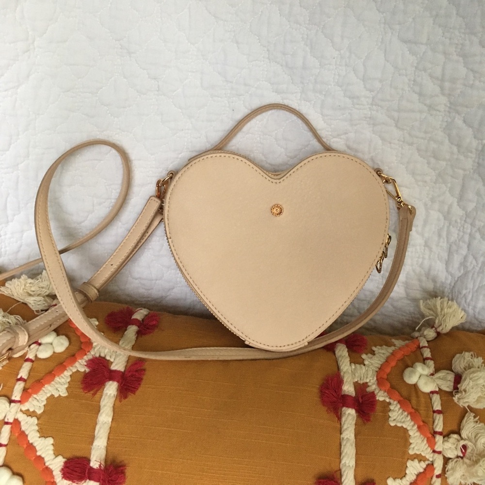LC Lauren Conrad Blush Nude Heart Shaped Crossbody